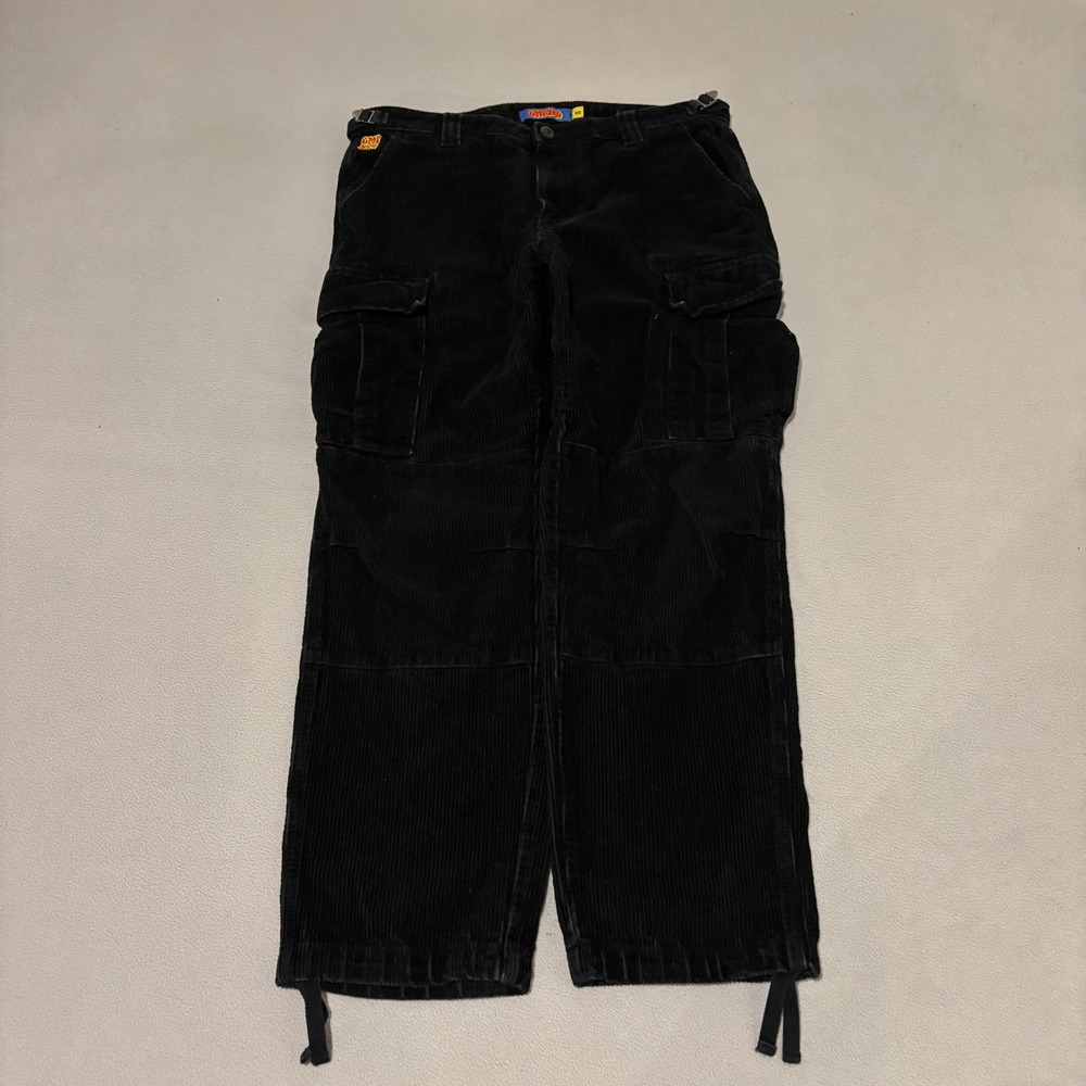 Empyre Relaxed Fit Black Corduroy Cargo Pants Mens Size 32 Streetwear Skate Y2K